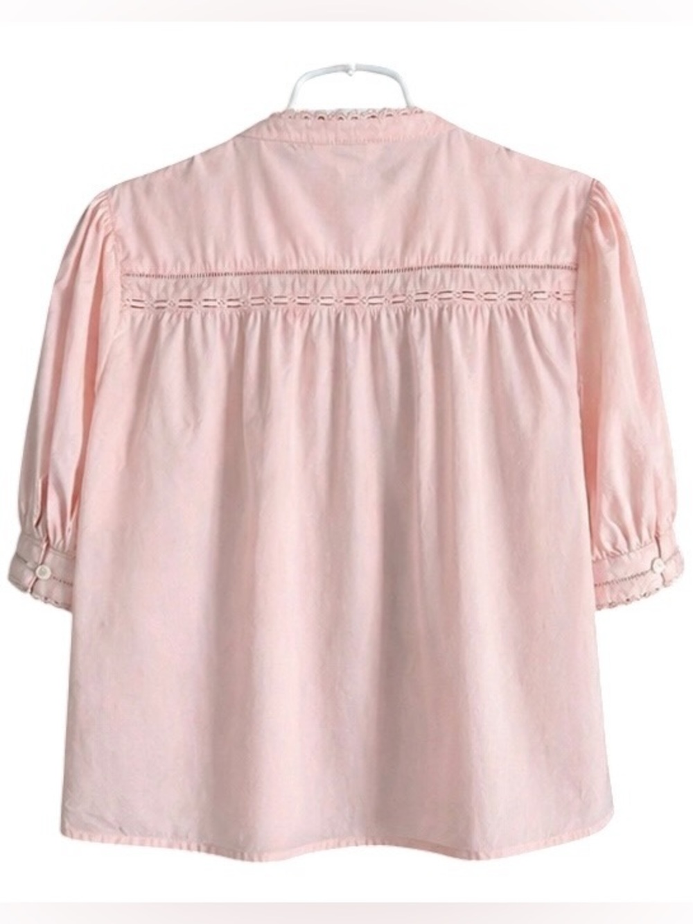Time and Tru | Blush Pink Puff Sleeve Blouse Sz M EUC - Picture 4 of 9